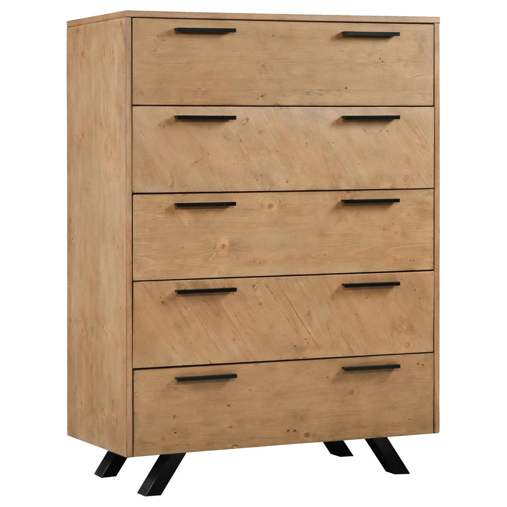 Light Honey Brown 5-drawer Rectangular Chest A888916