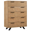 Light Honey Brown 5-drawer Rectangular Chest A888916