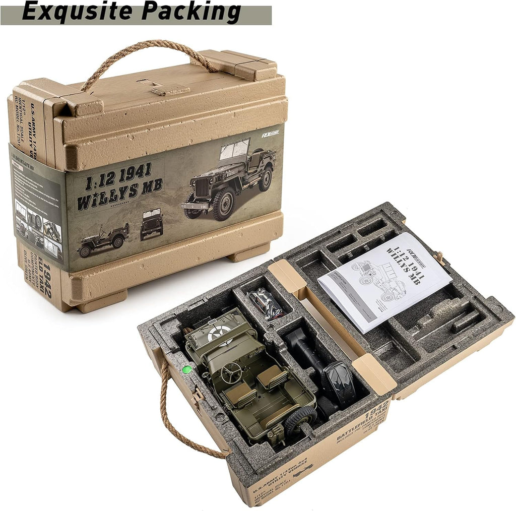 1/12 1941 MB Scaler RC Jeep 4x4 RTR RC Rock Crawler Military O343665