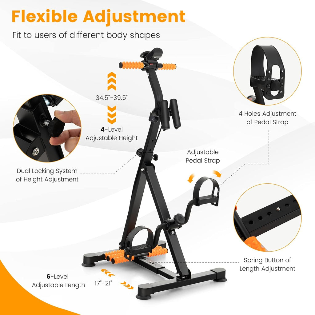 Pedal Exercise Bike with LCD Monitor, Adjustable Height and Length S435679
