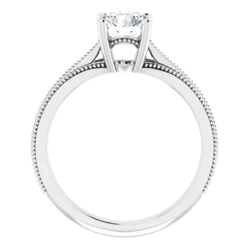1 Ct Round Diamond Engagement Ring 14k White Gold M1208