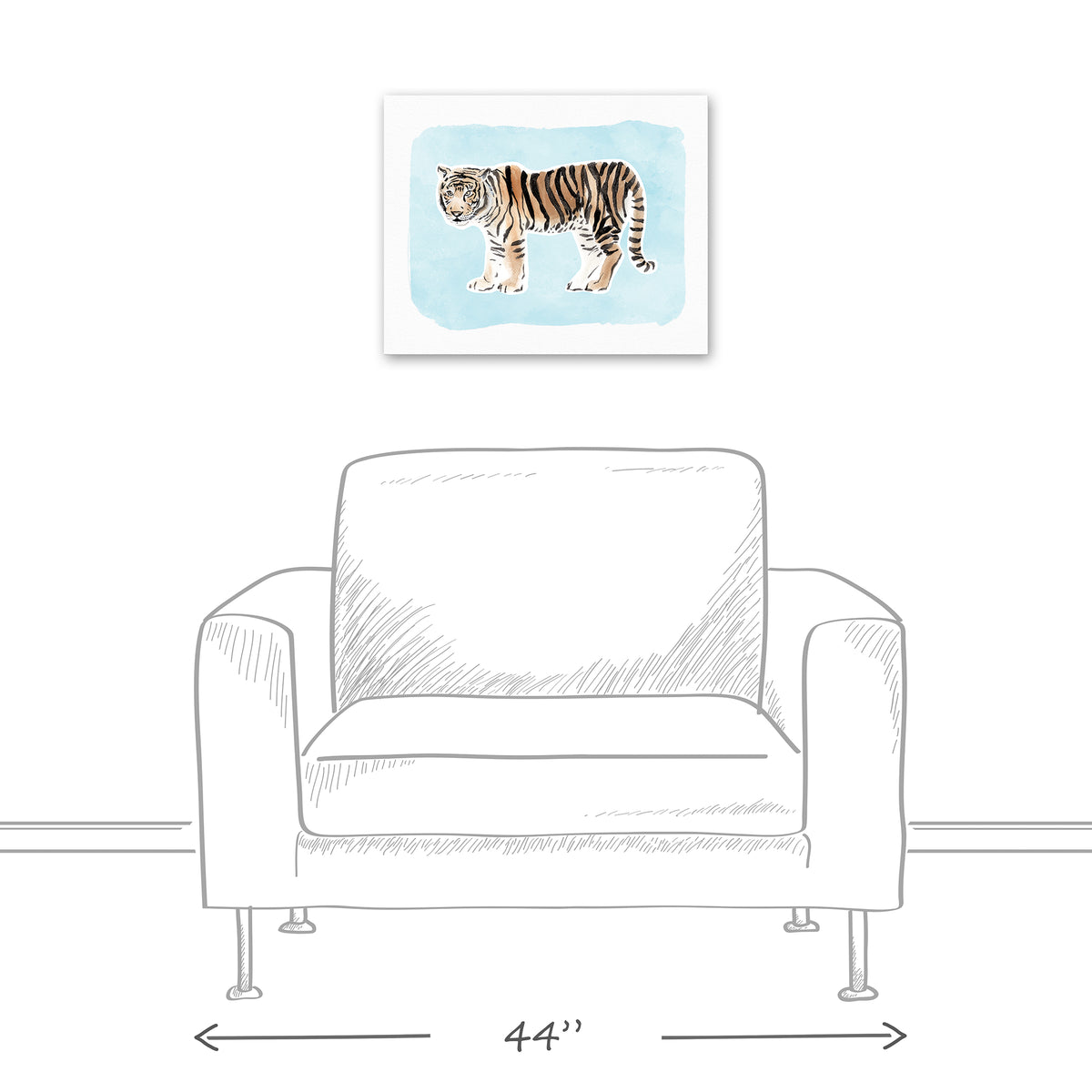 Watercolor Tiger Canvas Wall Art W1438