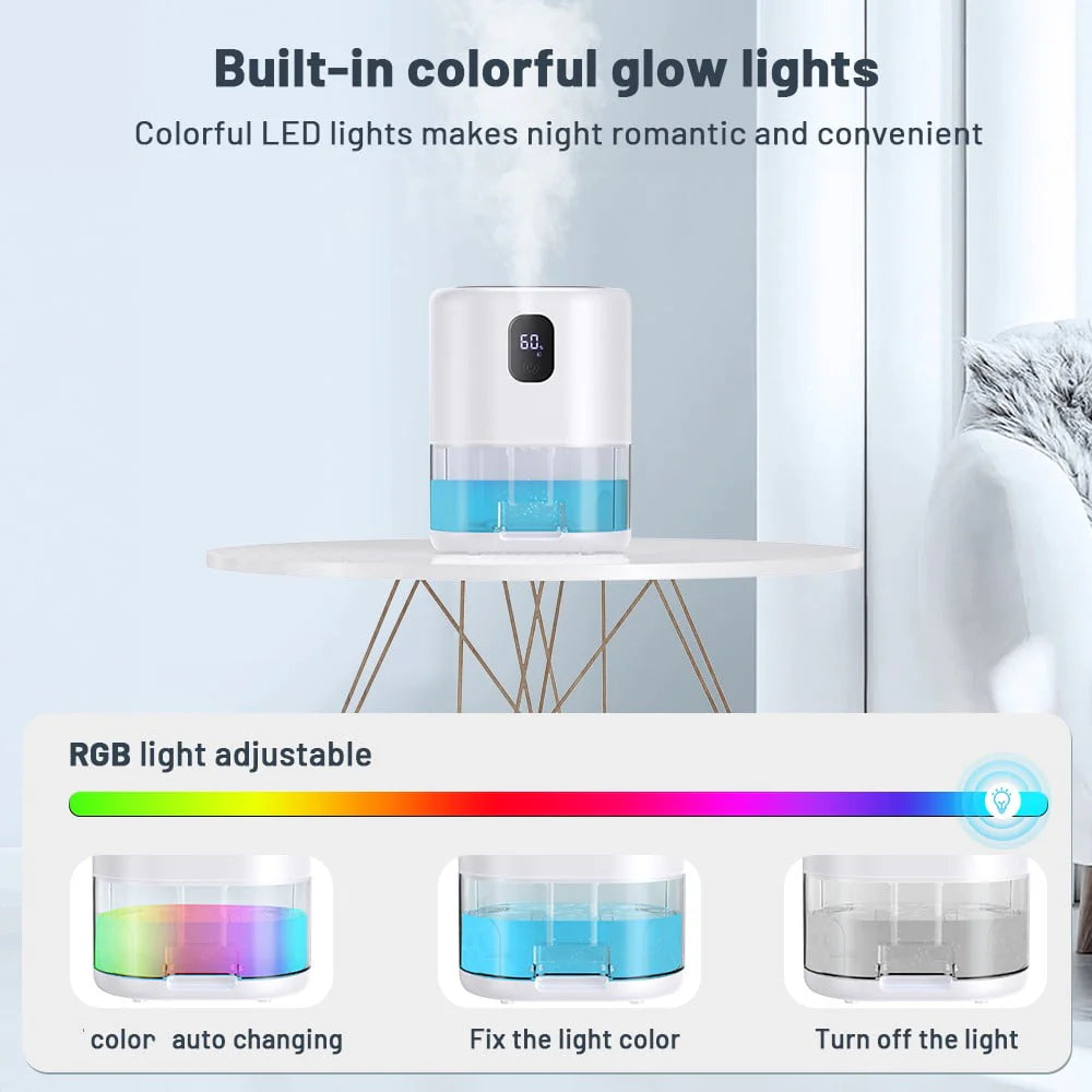 1000ml Portable Dehumidifier, Auto Defrost, Ultra Quiet, Auto Power Off, White U827