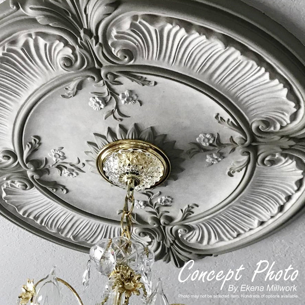 Hand-Painted Black Pearl Ceiling Medallion D386