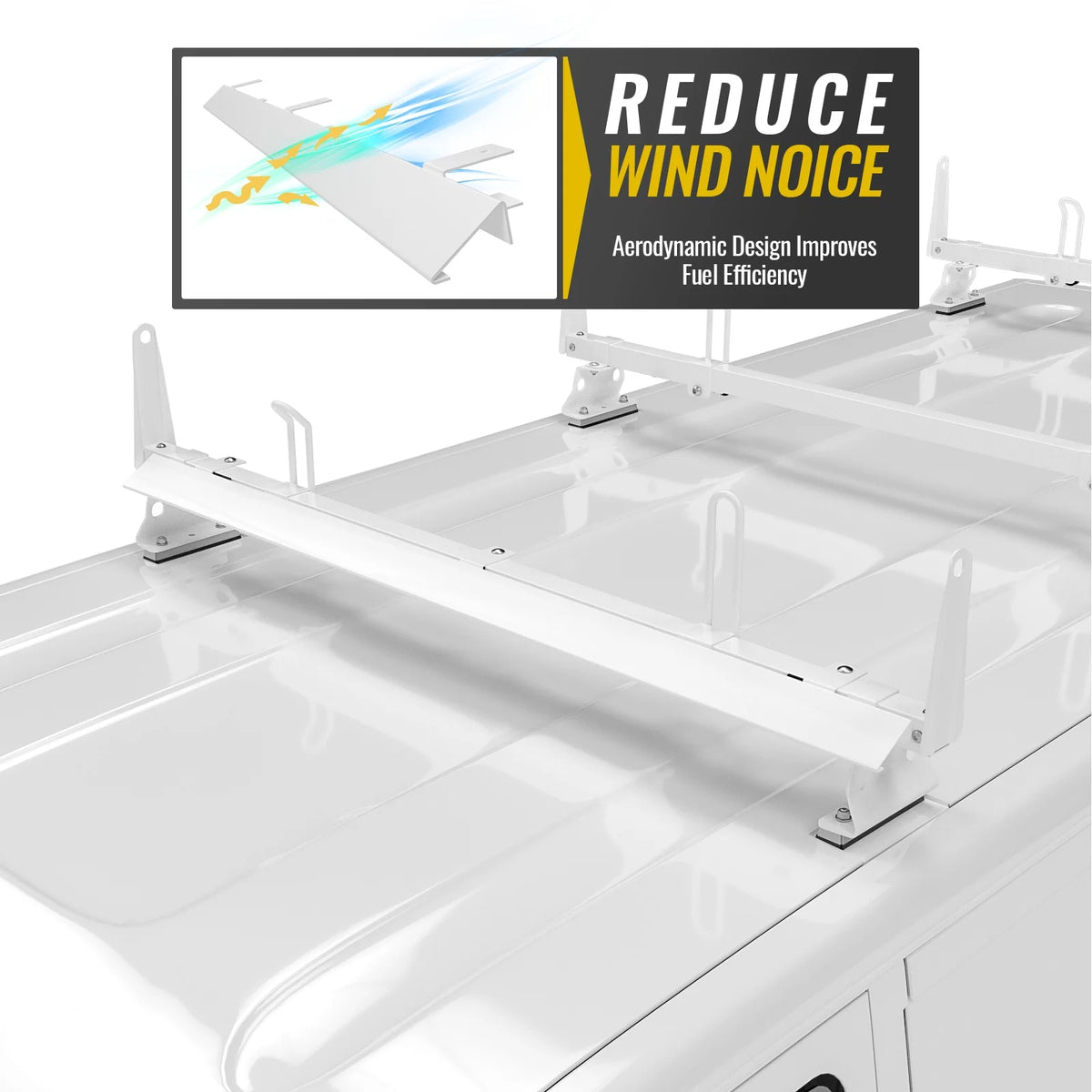 White Van Ladder Rack Wind Deflector A60242