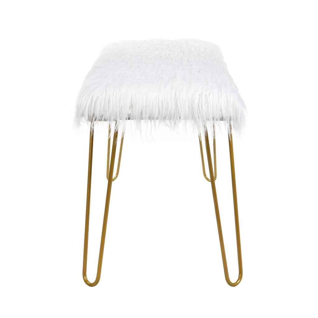 Silver / White Long Bench D715776