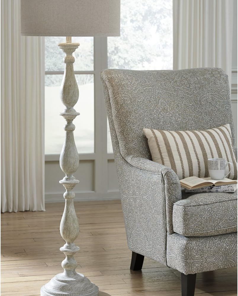 Vintage Casual Poly Floor Lamp with Drum Shade Q596