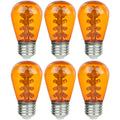 1.1W Amber Decorative S14 String Light Bulbs, Medium (E26) Base, 6 Pack A8233