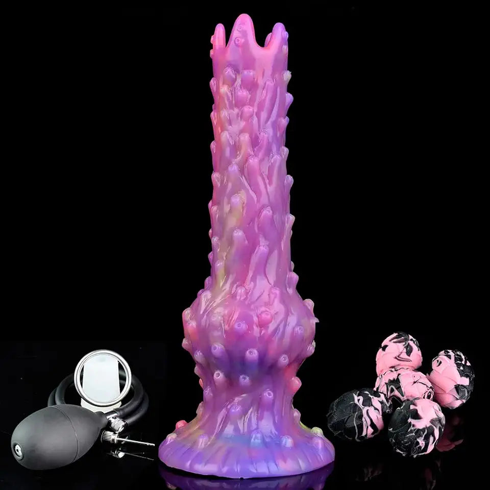 9 Inch Luminous Silicone Ovipositor Dildo with Insertable Eggs K160235