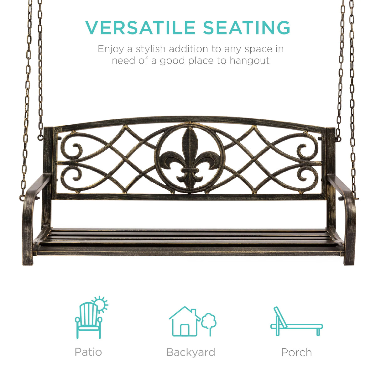 2-Person Metal Outdoor Porch Swing H628555