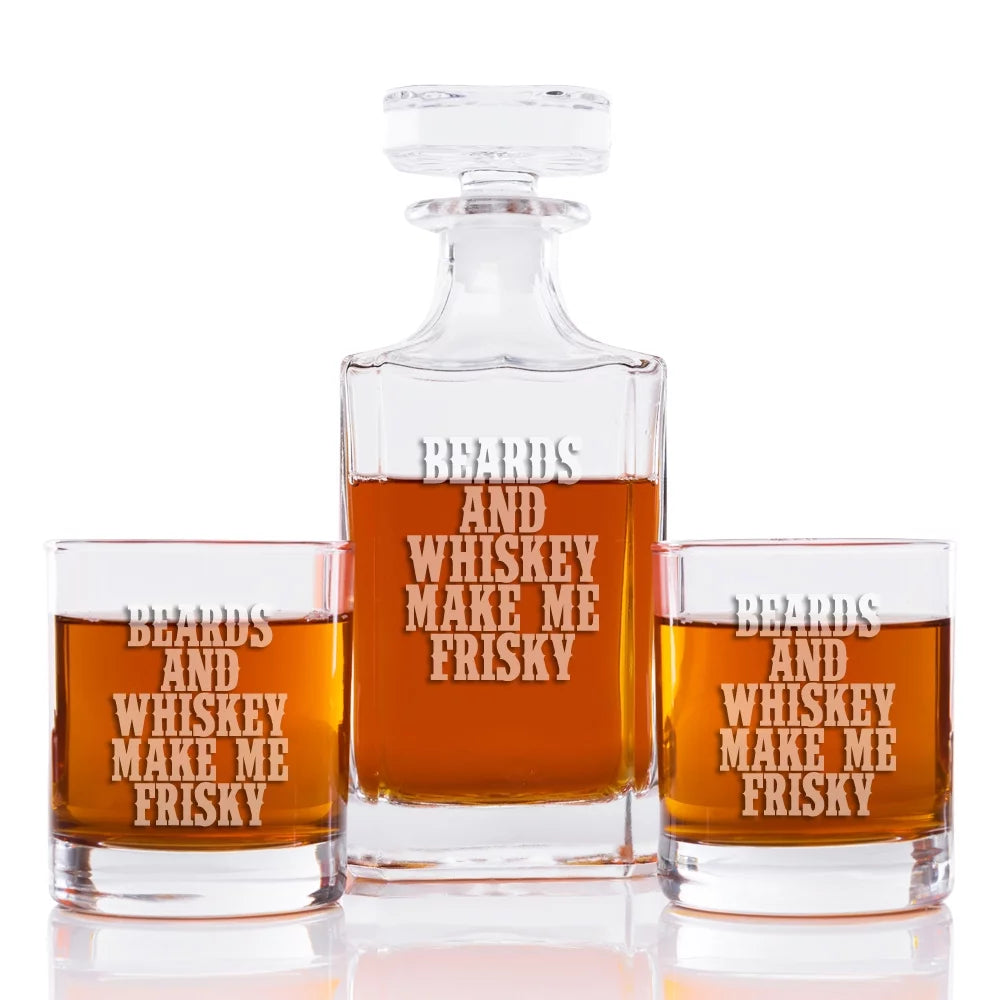 26 oz. Classic Square Decanter and Rocks Glasses Set of 3 H70548