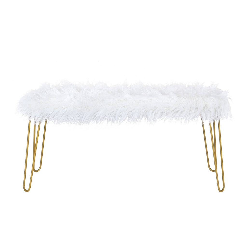 Silver / White Long Bench D715776