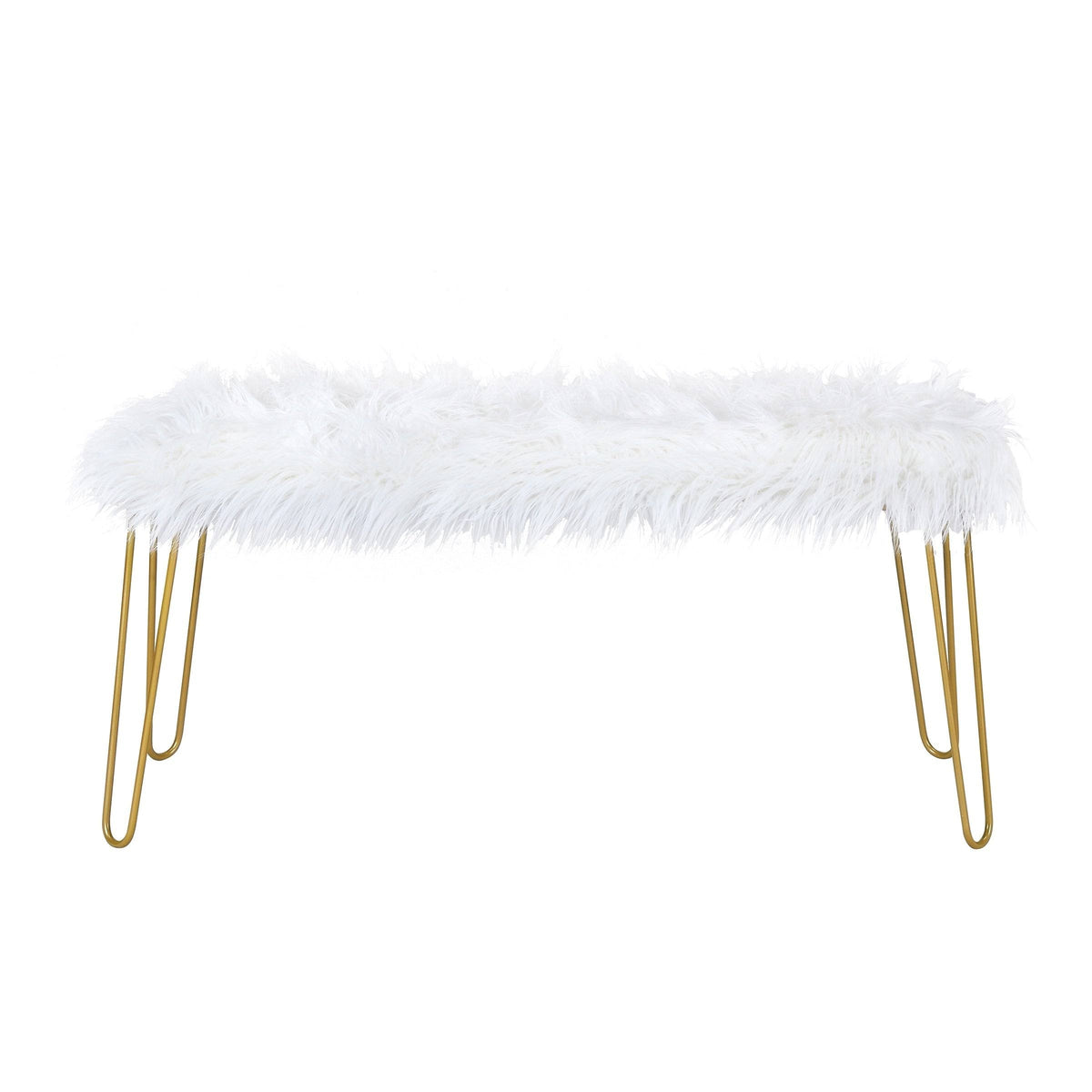 Silver / White Long Bench D715776
