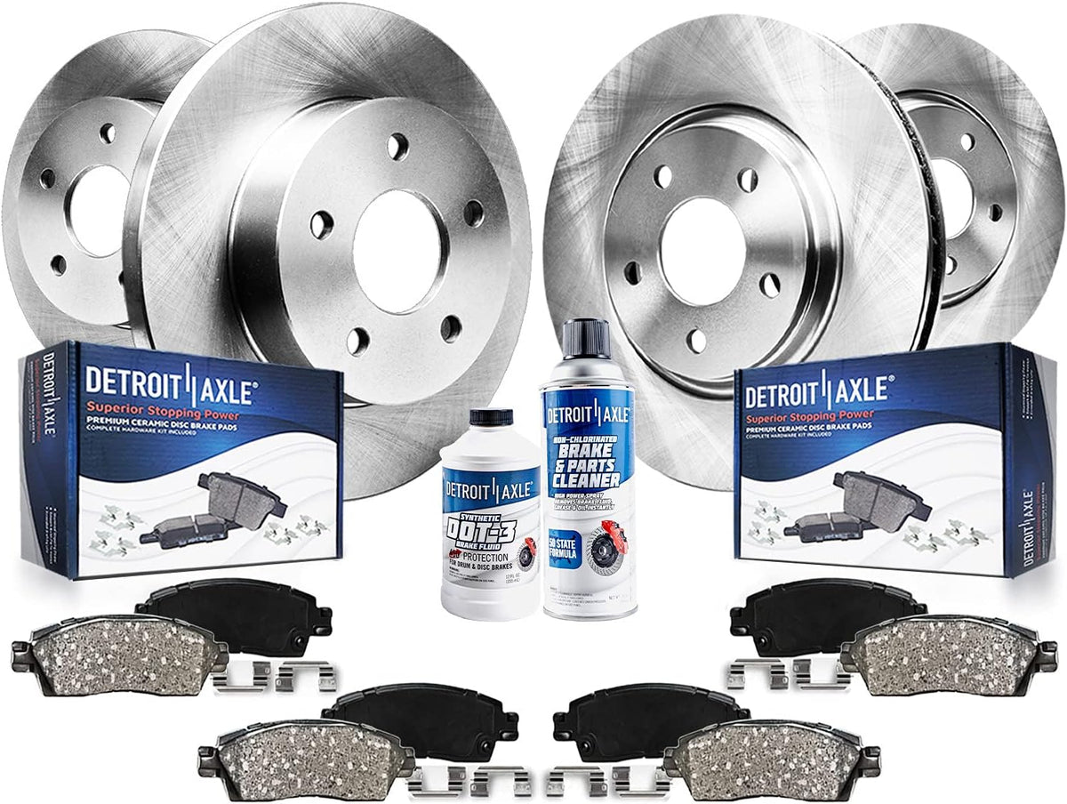 Front and Rear Disc Rotors and Brake Pads 10pc Set R254