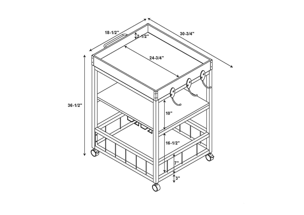 Black Kitchen Cart W27357