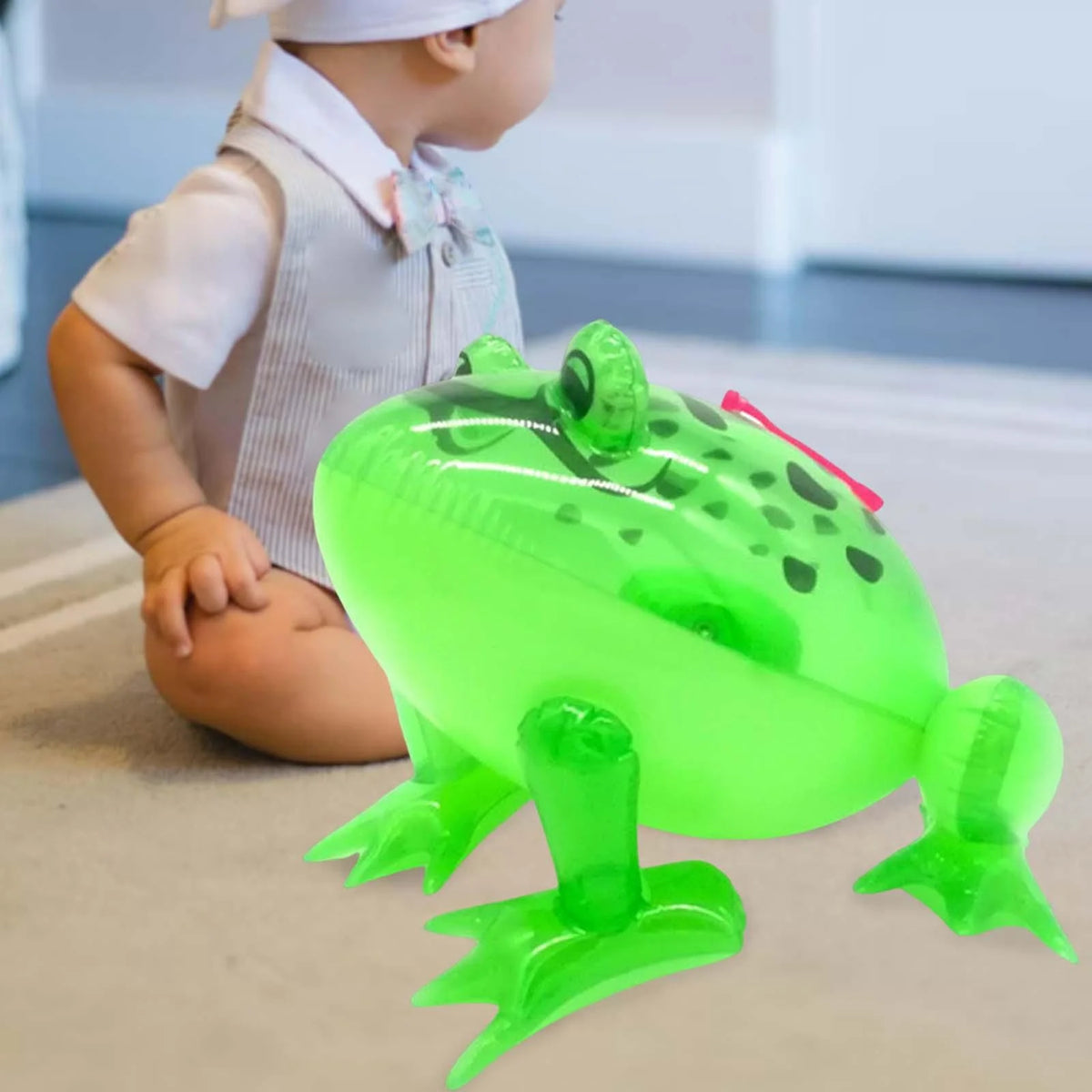 Inflatable Frog Toy with Flashing Light N46845