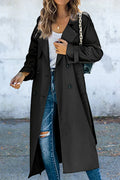 Solid Patchwork Turndown Collar Outerwear Y216