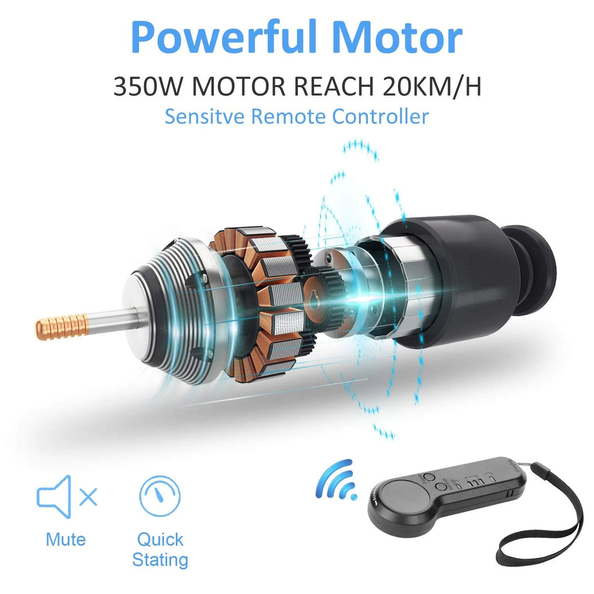 350W Electric Skateboard with Remote P605037