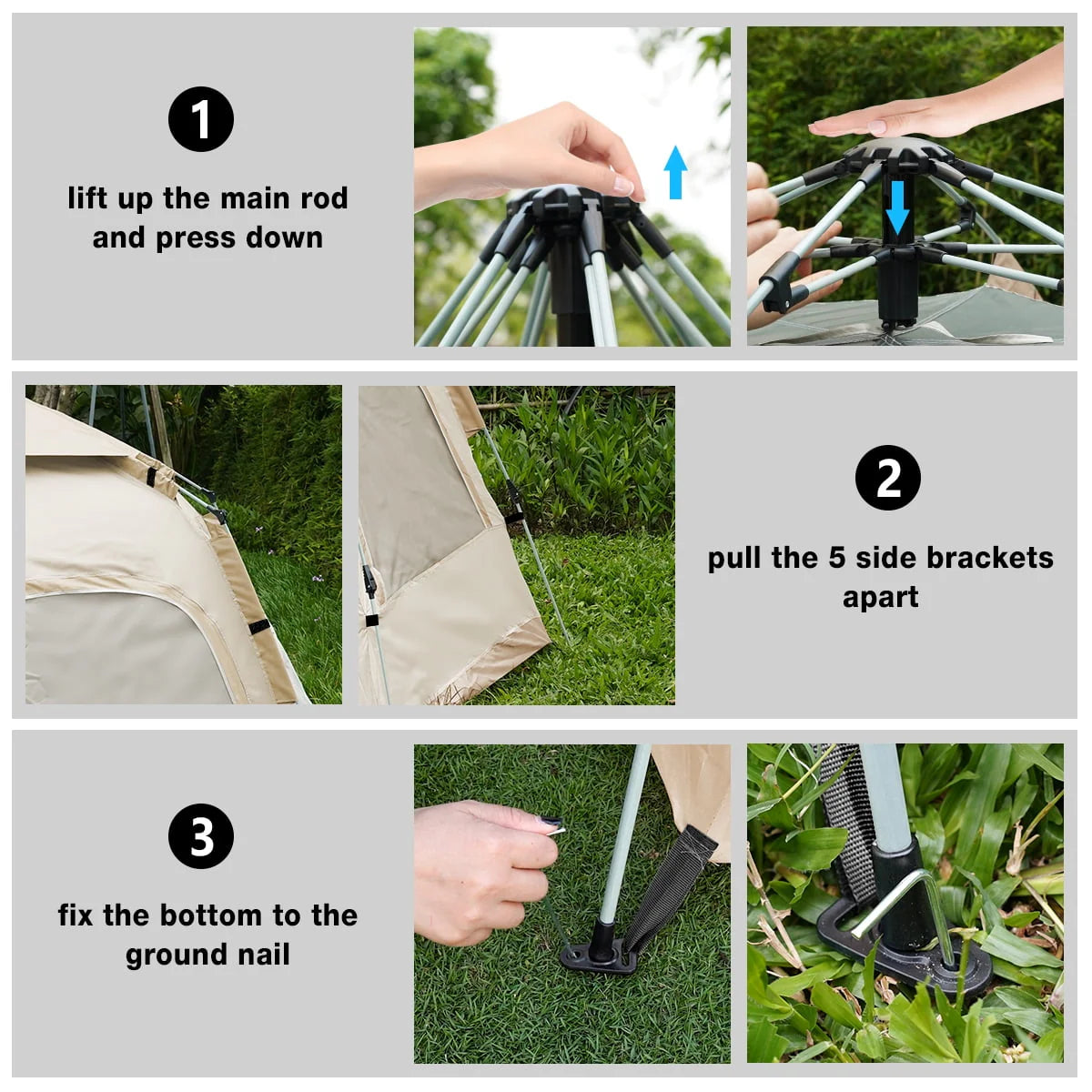 6-8 Person Waterproof Tent with Rain Fly and Carrying Bag P204719