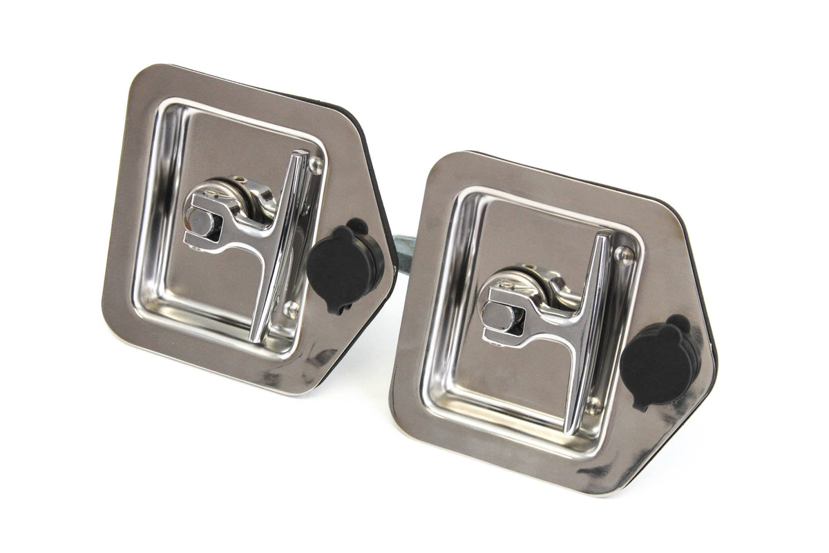 2 Folding T Handle Single Point Latch Blind Studs Cylinder Gasket Keys Camper RV Z484831
