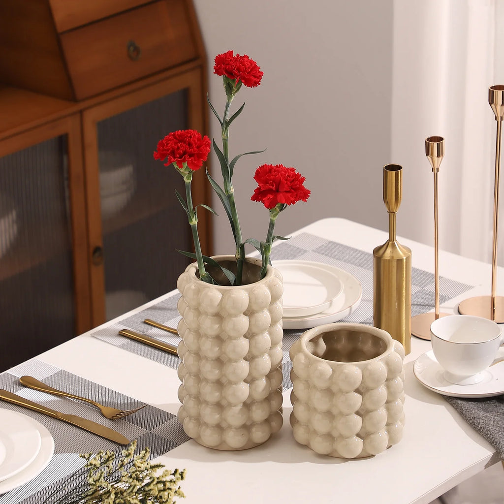 White Ceramic Vases, Set of 2 M985200