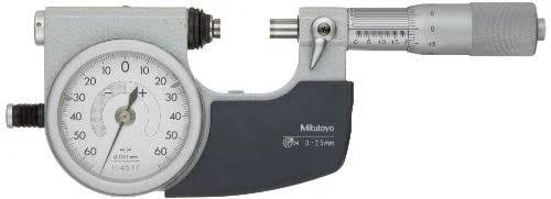 Dial Indicating Micrometer, Ratchet Stop, 25-50mm Range, 0.001mm Graduation E219
