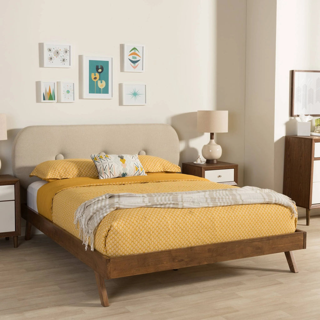 King Grey Platform Bed A9753