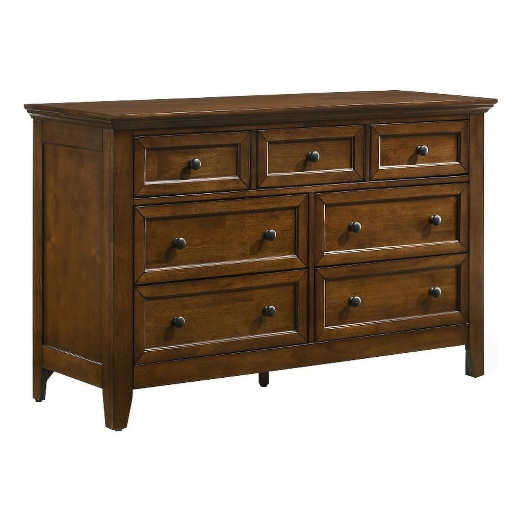 Brown 7 Drawer Transitional Wood Dresser G249