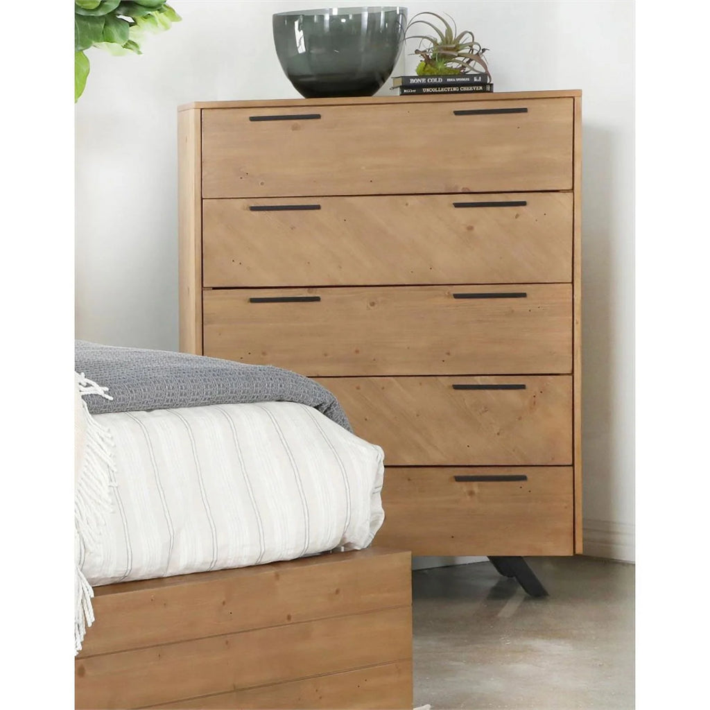 Light Honey Brown 5-drawer Rectangular Chest A888916