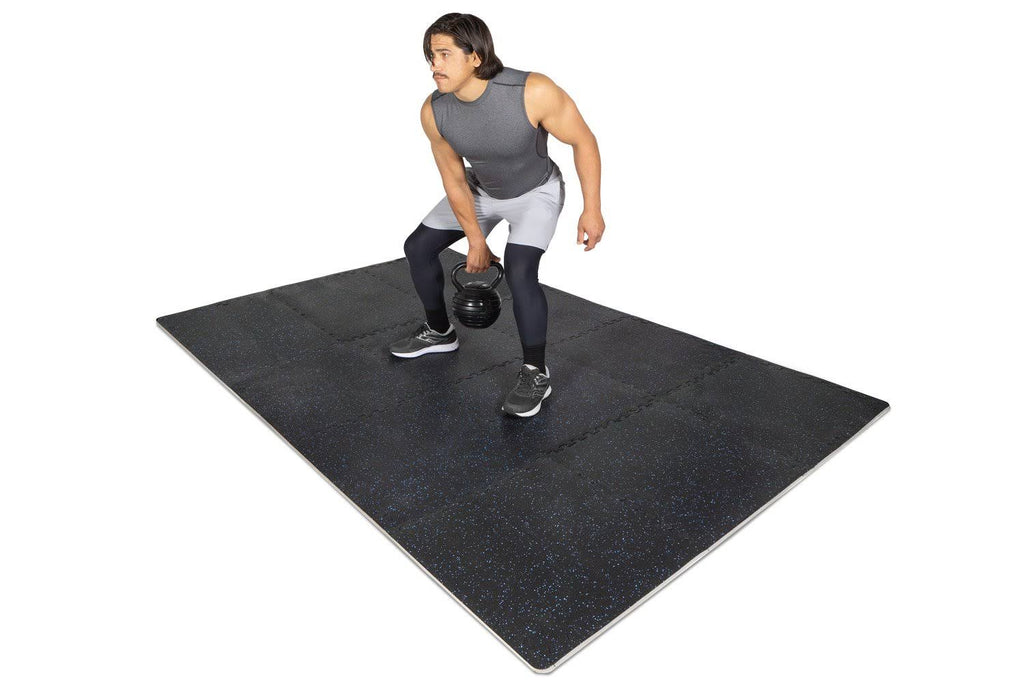 Blue Rubber Top Exercise Puzzle Mat 48sqft J520