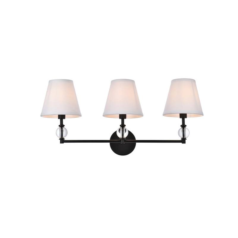 3 Light Bath Sconce with White Fabric Shade K545