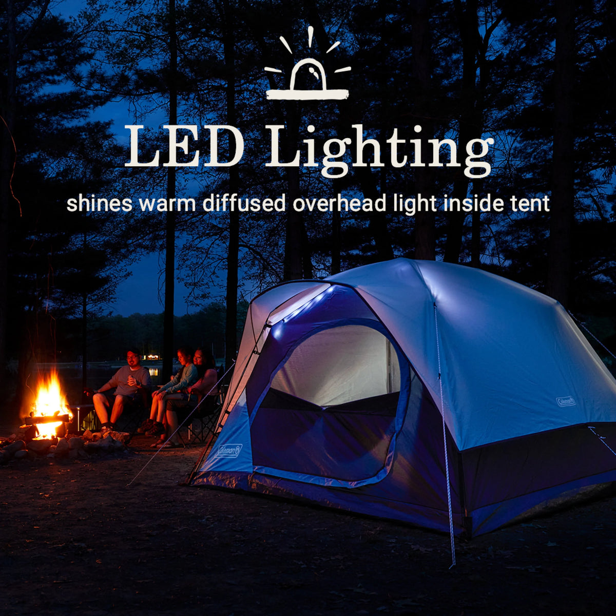 4-Person Camp Tent with LED Lighting C441