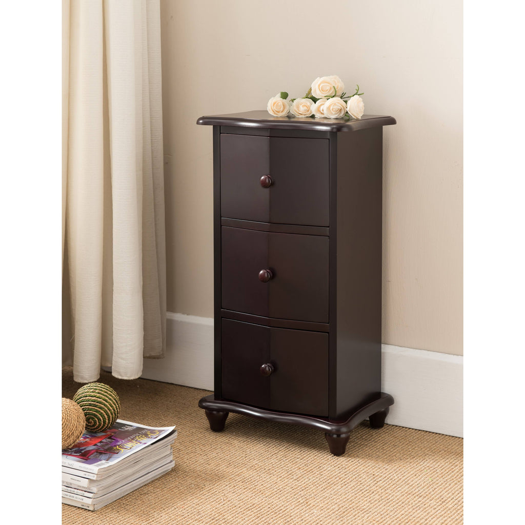 Dark Cherry Wood Accent Cabinet D551