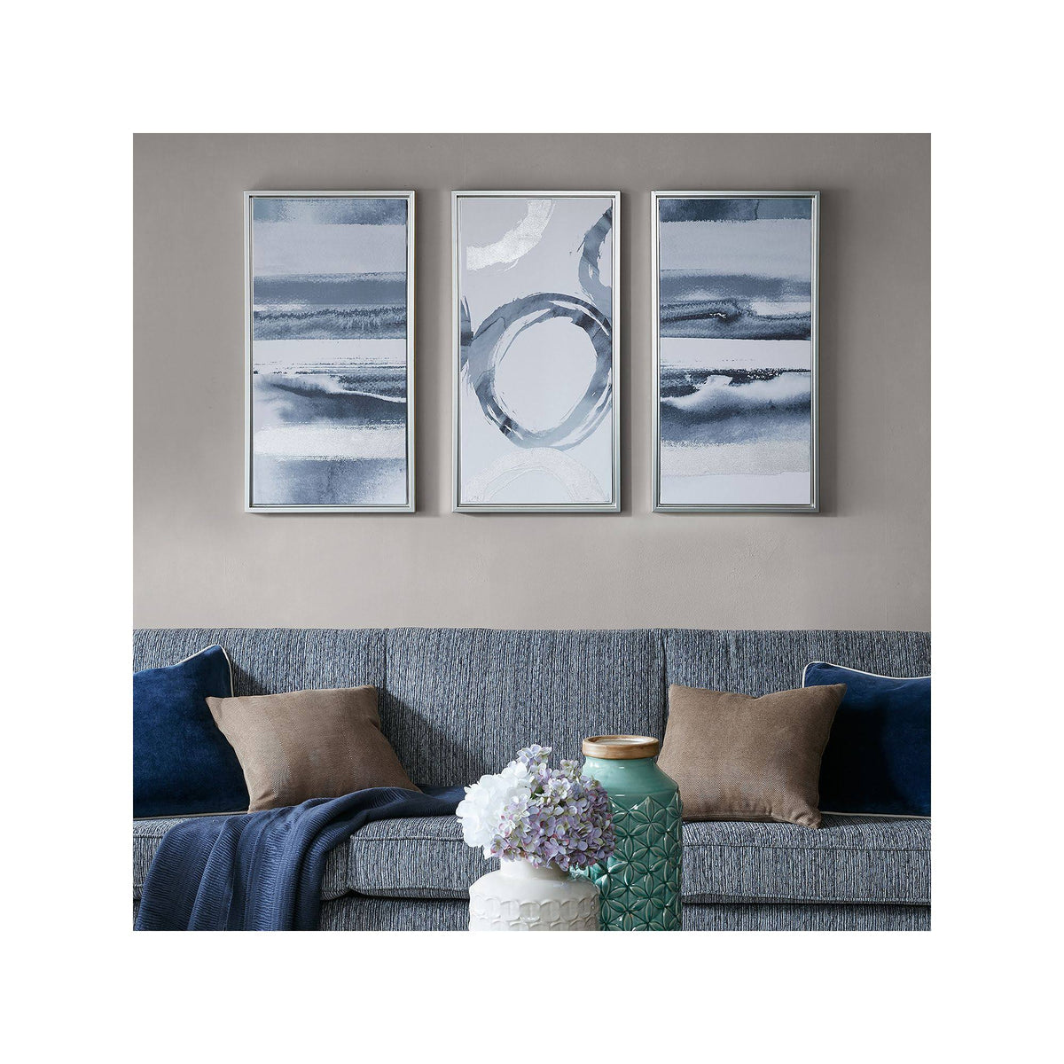 Grey Printed Frame Canvas 3 Piece Set M8833