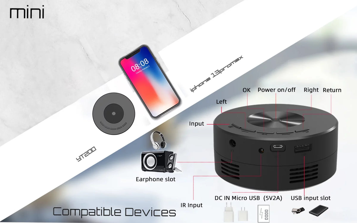 1080p Mini Projector A249279