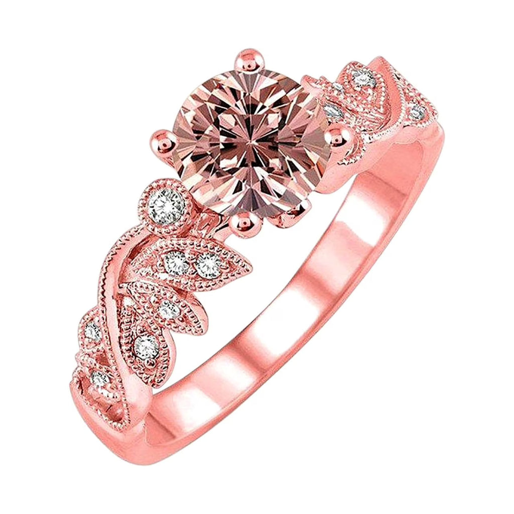 10k Rose Gold Morganite and Diamond Flower Engagement Ring A5505