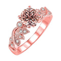 10k Rose Gold Morganite and Diamond Flower Engagement Ring A5505