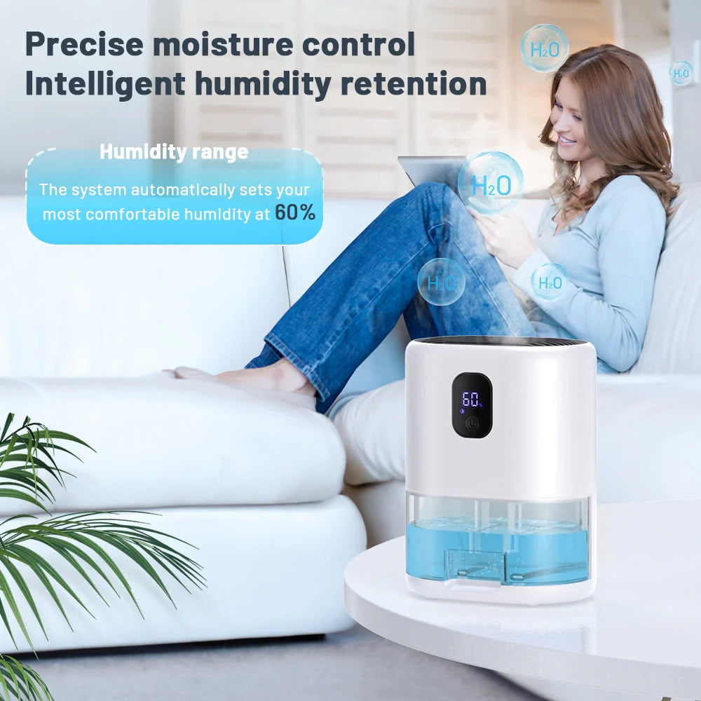 1000ml Portable Dehumidifier, Auto Defrost, Ultra Quiet, Auto Power Off, White U827