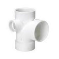 3 in. x 3 in. x 3 in. x 2 in. PVC Sanitary Tee with Left Side Inlet C118096
