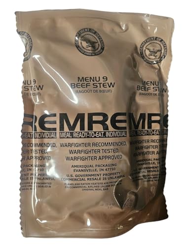MRE Meal Ready to Eat with Entree Snacks Dessert Drink Mix Utensils I5292