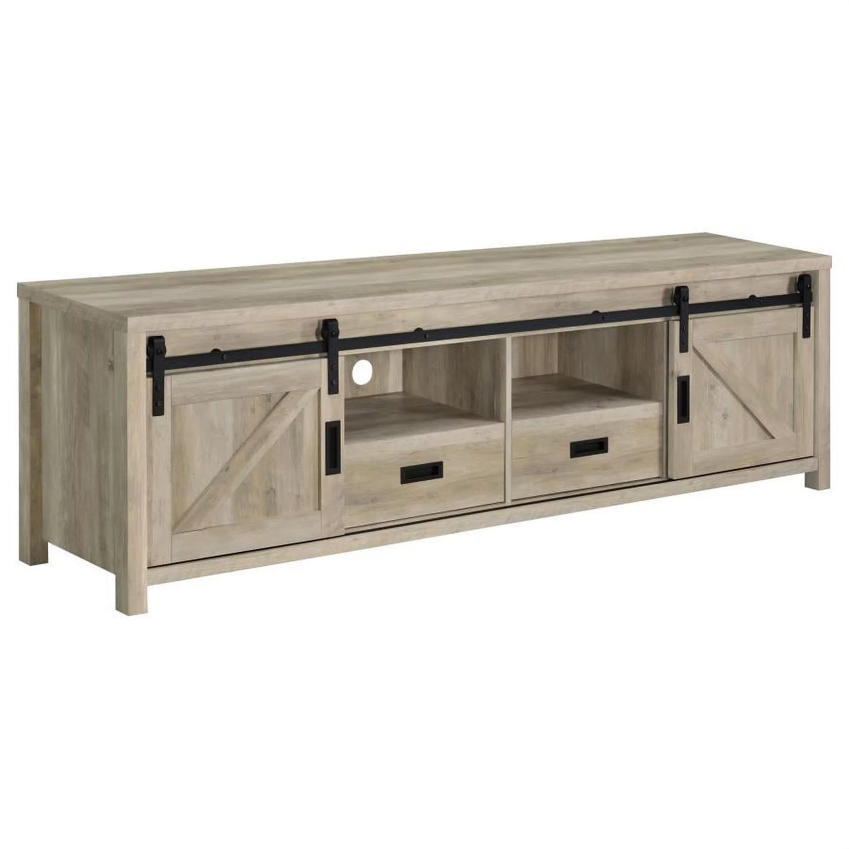 Rectangular TV Console with 2 Sliding Doors X723895