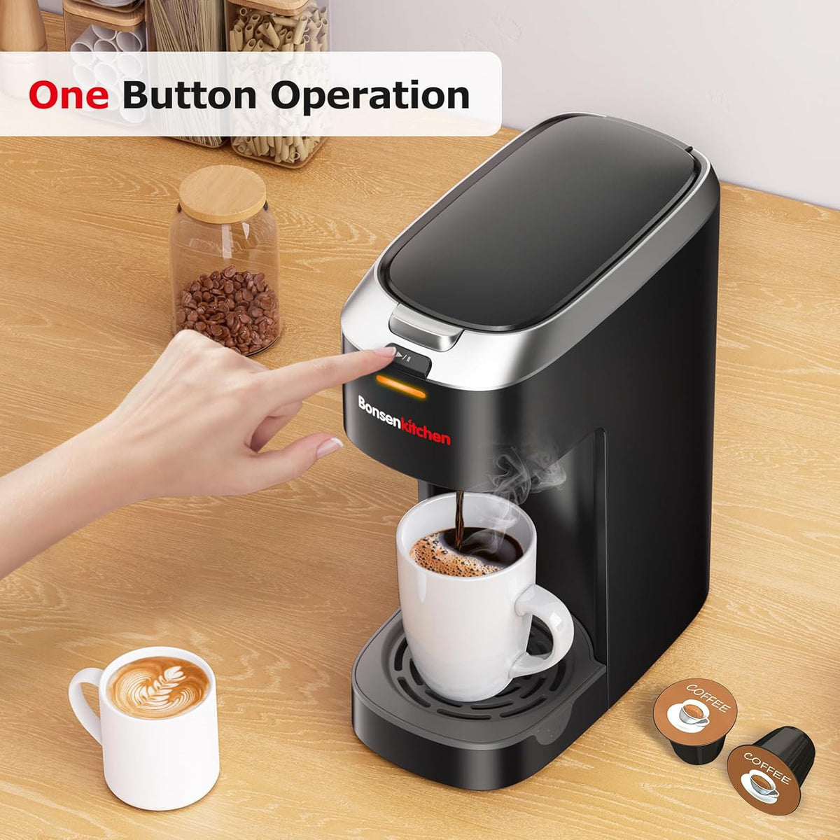 Single Serve Coffee Maker for K Cup Capsule, 6 to 12oz Brew Sizes N388