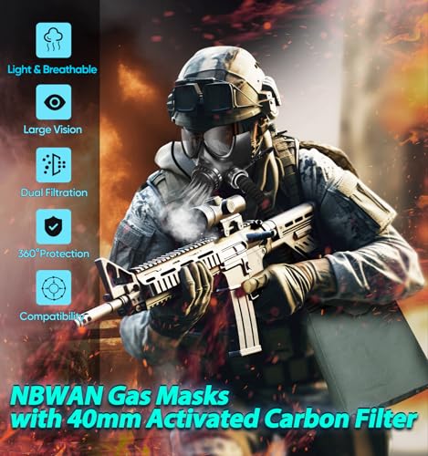 Full Face Gas Mask Respirator with 40mm Activated Carbon Filter X5624