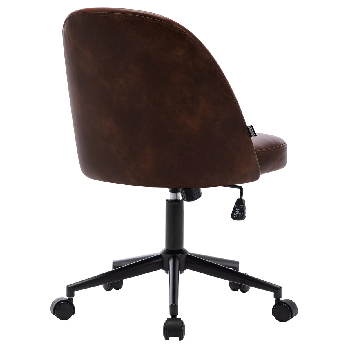 Home Office Chair PU Leather Swivel Dark Brown V4776