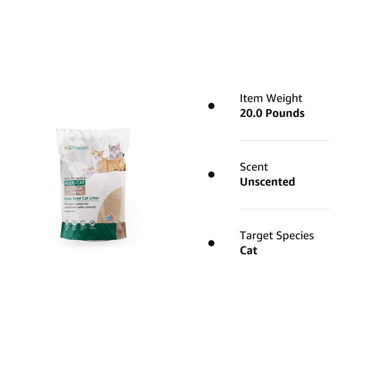 Unscented Clumping Grass Seed Cat Litter Z1857