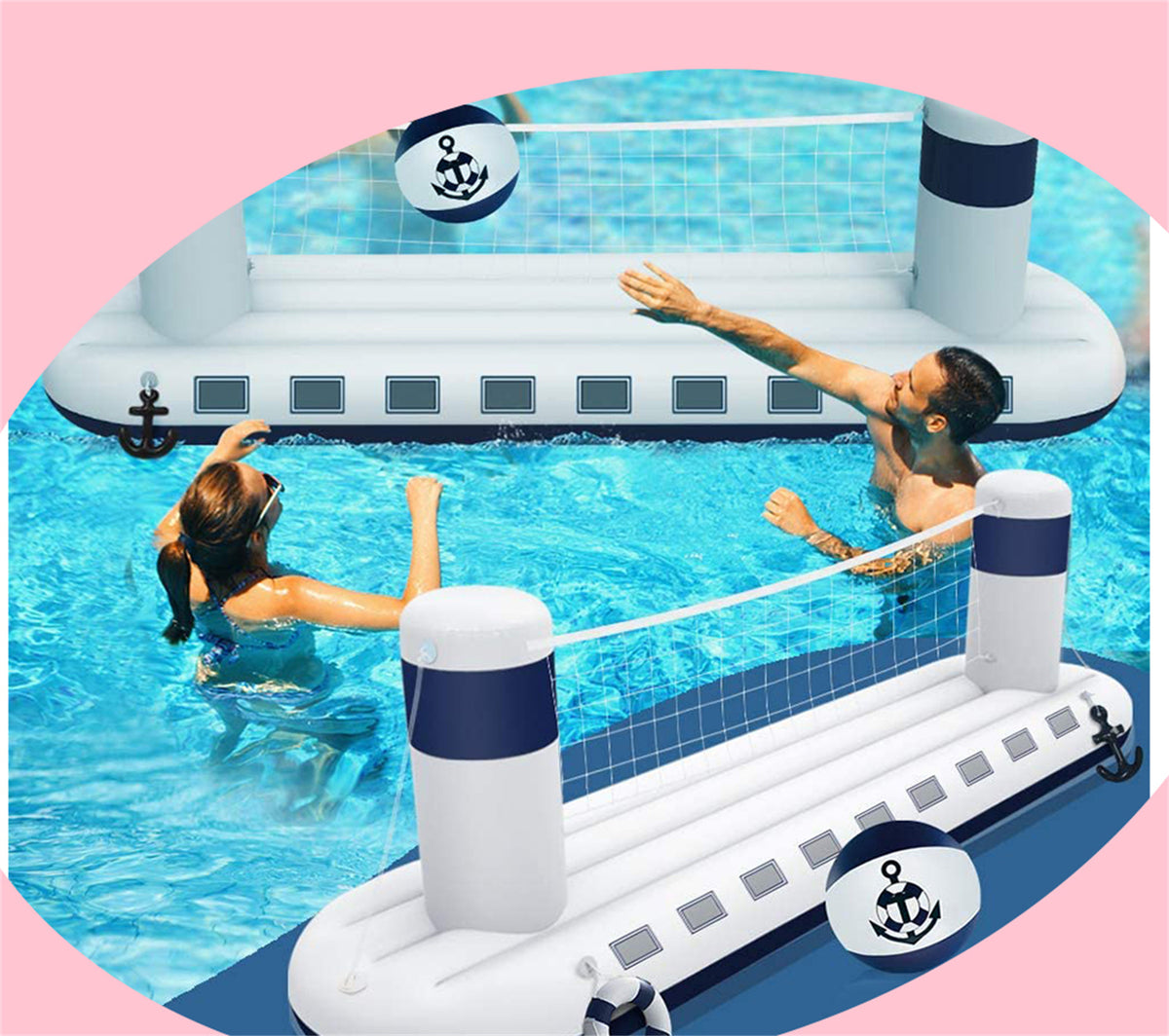 Inflatable Pool Volleyball Game Set with 1 Ball E51958
