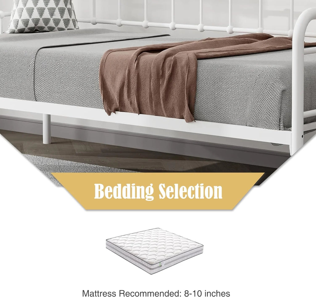 White Metal Twin Daybed Frame E538