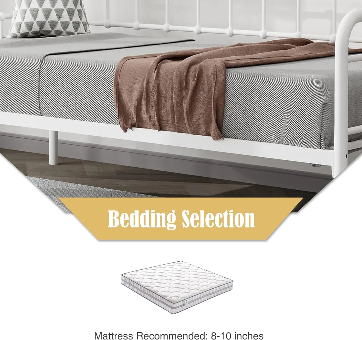 White Metal Twin Daybed Frame E538