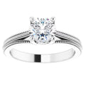 1 Ct Round Diamond Engagement Ring 14k White Gold M1208