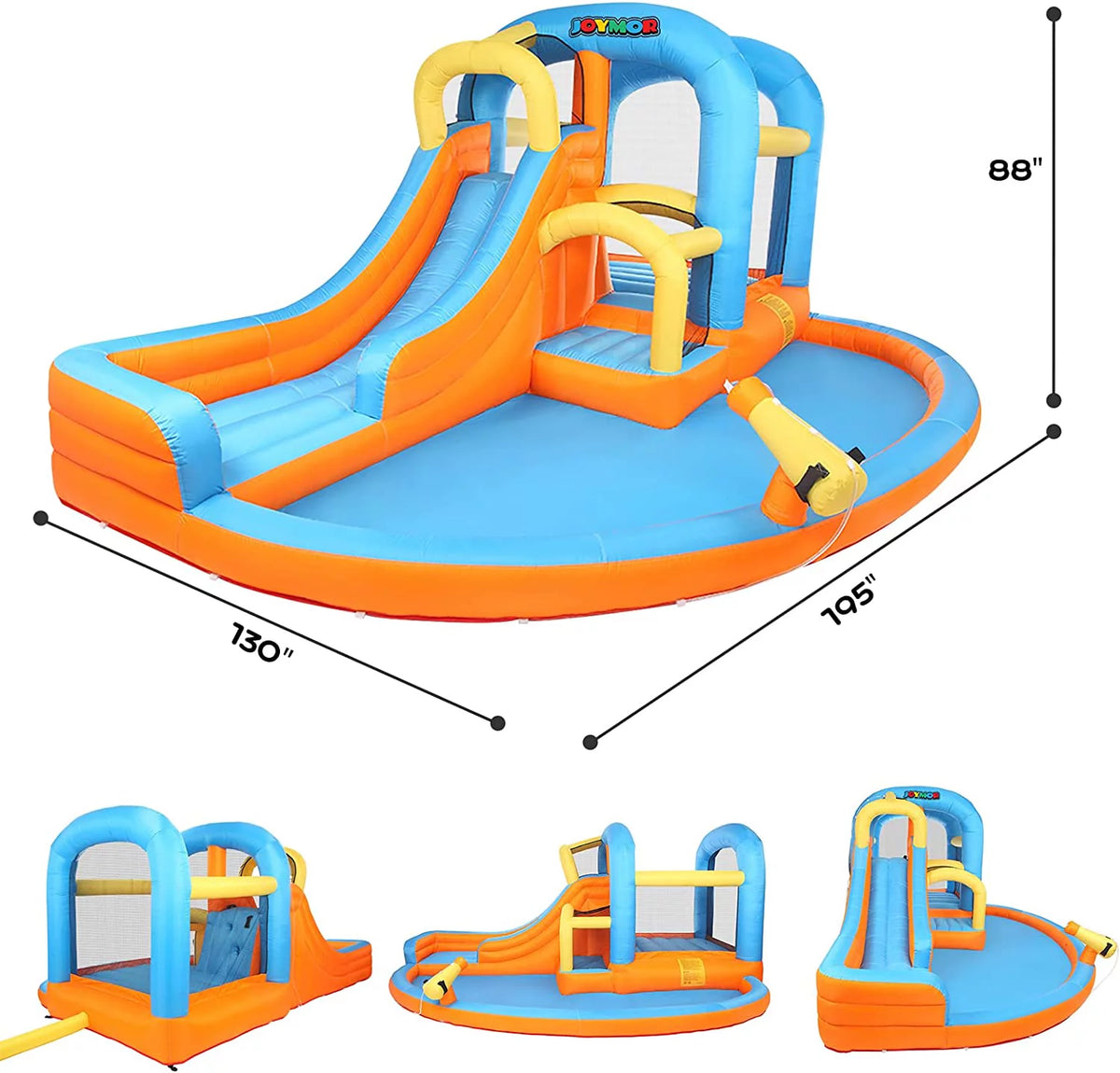 5-in-1 Inflatable Water Slide Park Bounce House with Splash Pool R61798